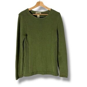 Gander Mountain 100% Cotton Heavyweight Knit Olive Green Sweater
